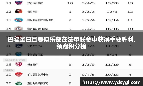 巴黎圣日耳曼俱乐部在法甲联赛中获得重要胜利，领跑积分榜