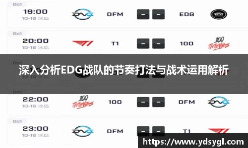 深入分析EDG战队的节奏打法与战术运用解析